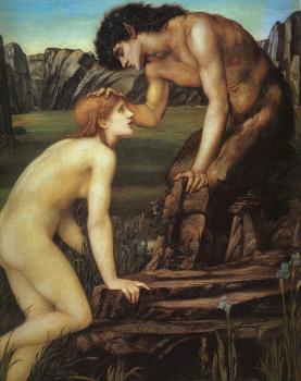 Sir Edward Coley Burne-Jones : Pan and Psyche